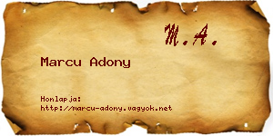 Marcu Adony névjegykártya